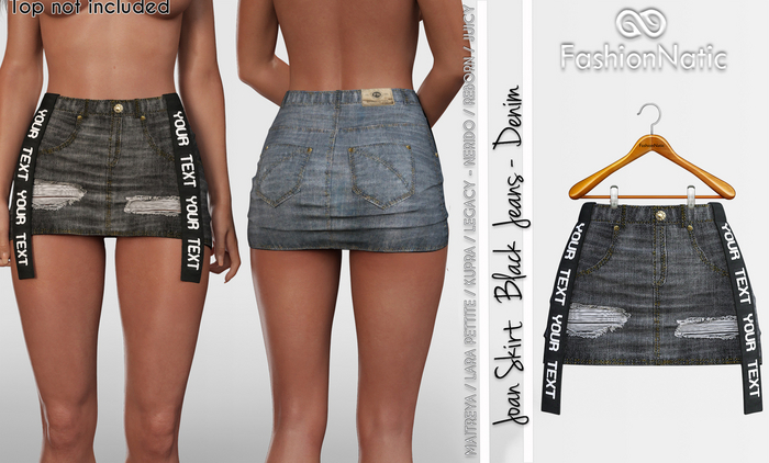 Joan Skirt  Black Jeans - Denim- Maitreya Lara, Lara Petite, Kupra Original, Legacy, Reborn - FashionNatic