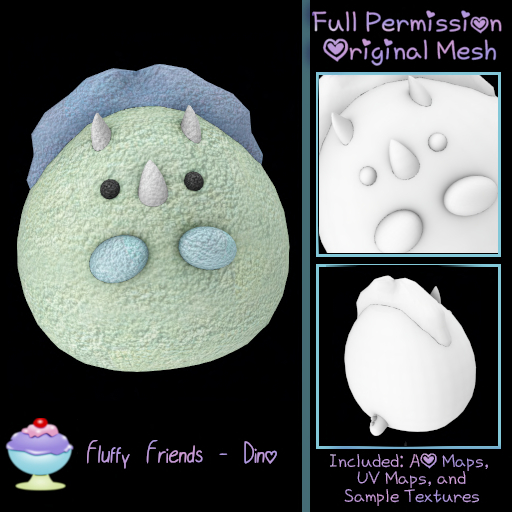 [Sherbert] Full Perm Fluffy Friends - Dino (ADD)
