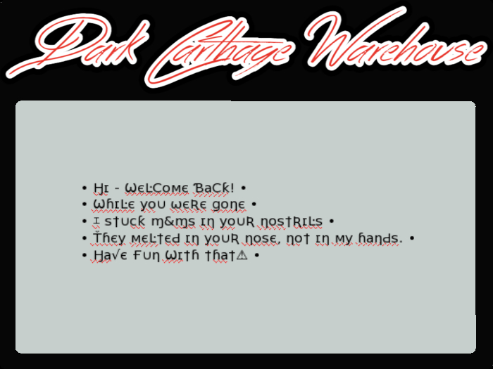 DCW Welcome Back M&M Nostrils