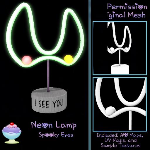 [Sherbert] Full Perm Neon Lamp Spooky Eyes (ADD)