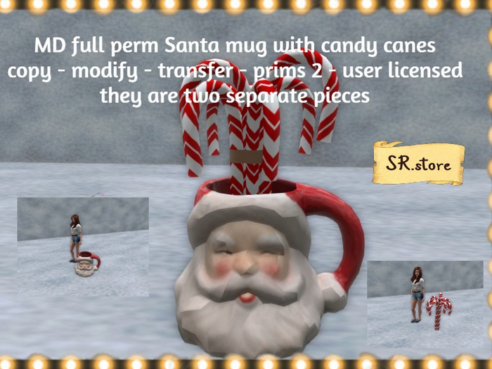 MD full perm Santa mug with candy canes