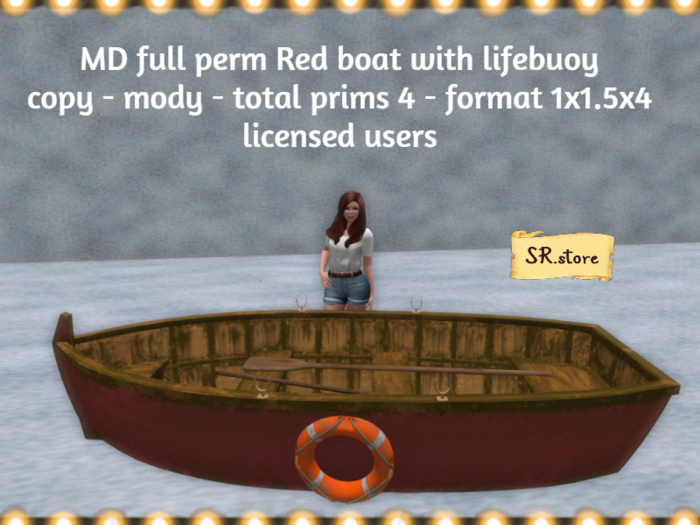 MD full perm Red boat with lifebuoy