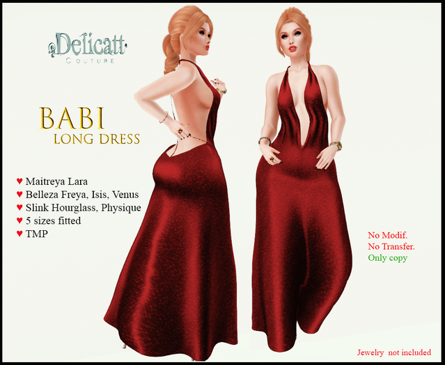 #PROMO#Babi Dress Gown - Delicatt Couture -RED