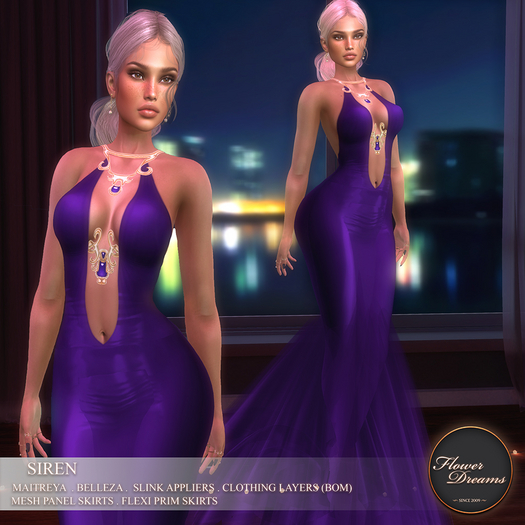 .:FlowerDreams:.Siren gown - navy