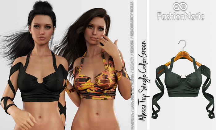 Alessi Top Green - Maitreya Lara, Lara Petite, Kupra Original, Legacy, Reborn, Juicy Rolls- FashionNatic