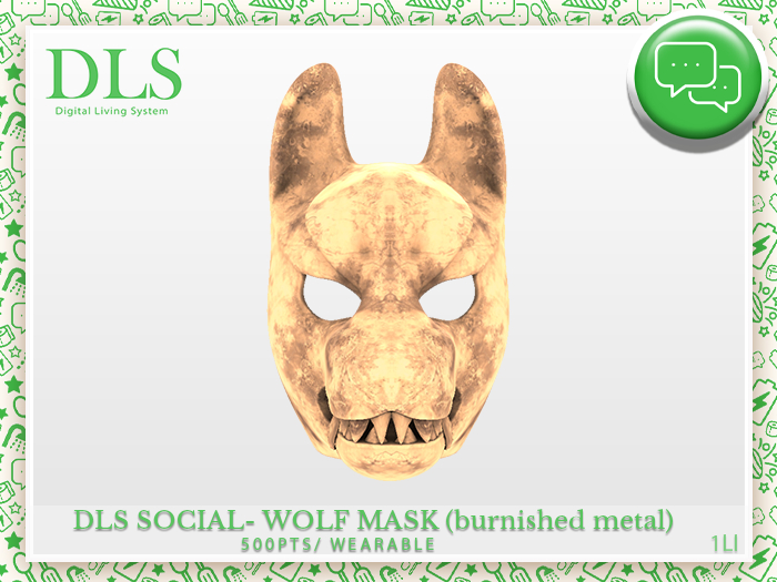 DLS Social 2.0 - Wolf Mask (Brushed Metal)