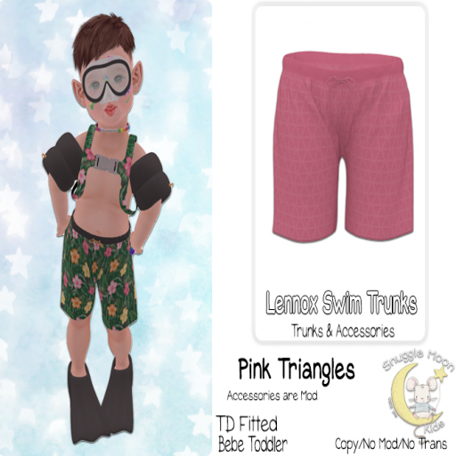 {SMK} Lennox Swim Trunks | Pink Triangles