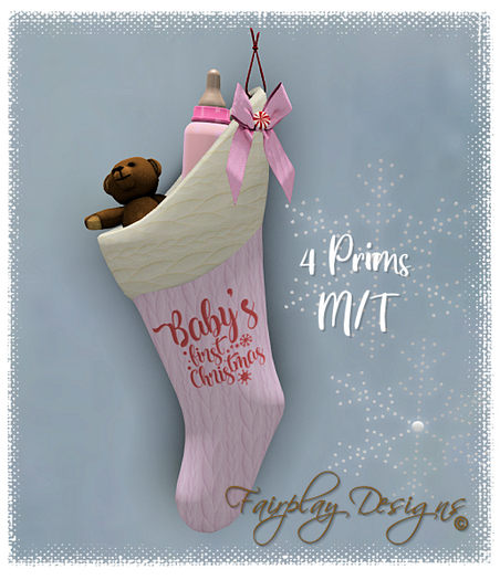 ~FDA~Baby Girl's First Christmas Stocking~