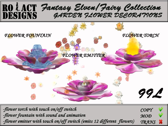 ..::RO!ACT::..DESIGNS Fantasy Elven / Fairy Collection - Garden Flower Decor