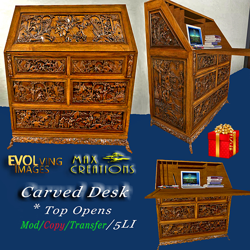 Carved Wood Desk Giftable Max Original