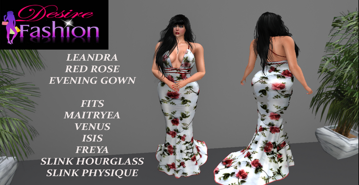 Leandra Red Rose Gown