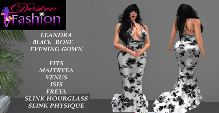 Leandra Black Rose Gown