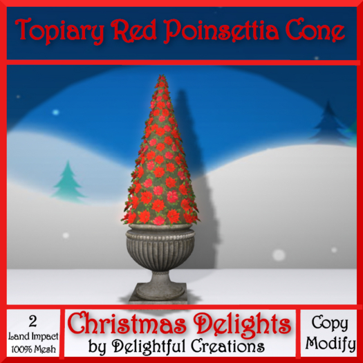 Topiary, Red Poinsettia Cone