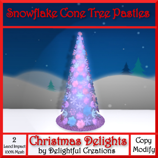 Snowflake Cone Tree Pastels