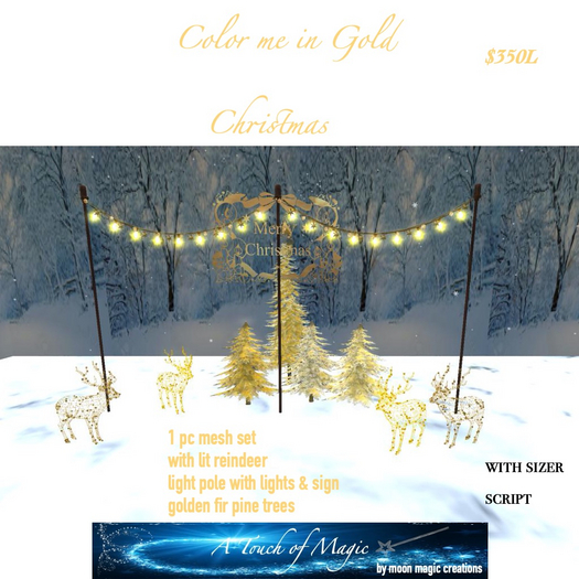 Color me in Gold Christmas -Fancy Box