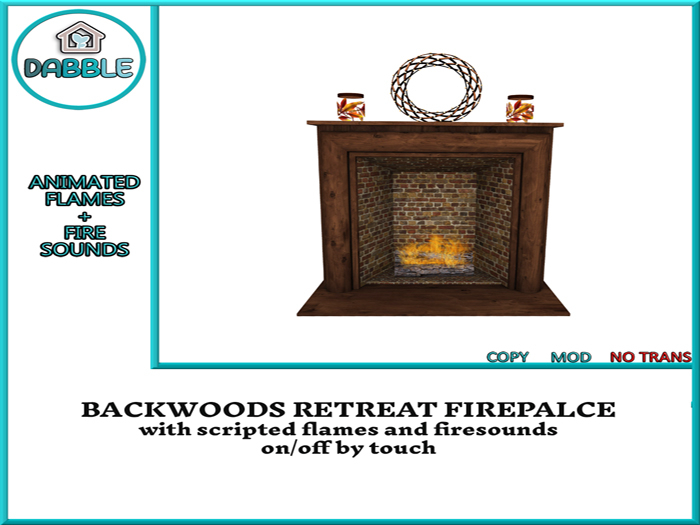 .:TT:.  BACKWOODS RETREAT FIREPLACE BOX