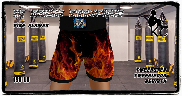 KC Boxing Shorts Champion Fire Flames