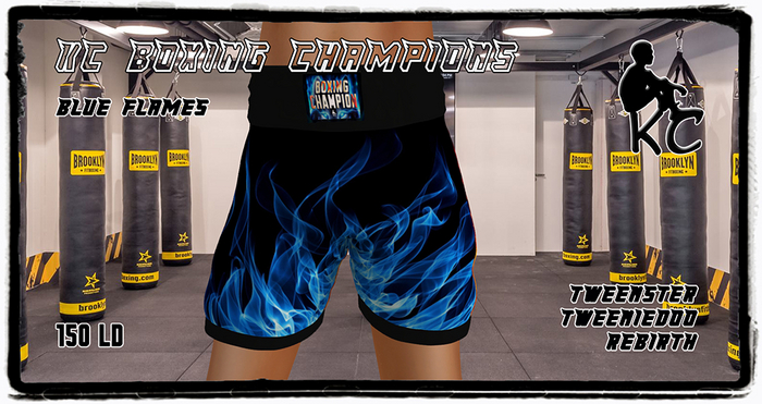 KC Boxing Shorts Champion Blue Flames