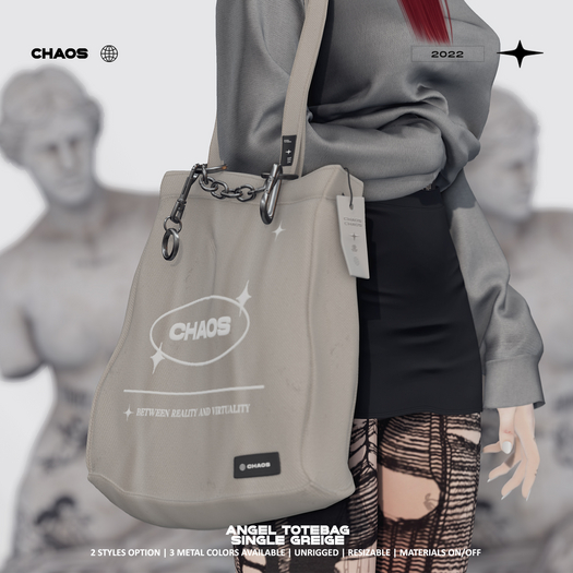 CHAOS. angel totebag_single greige