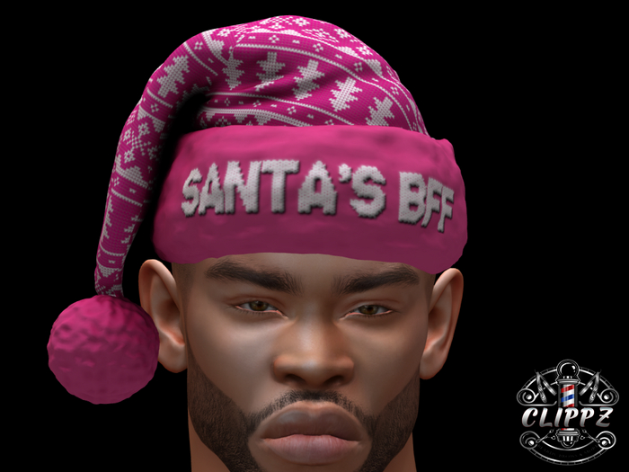 CLIPPZ PINK SANTA HAT - SANTA'S BFF