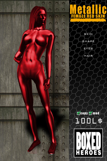 Female Metallic Skin(RED) - BOXED HEROES