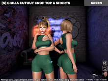 [S] Giulia Cutout Crop Top & Shorts Green
