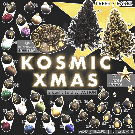 12 Action Kosmic Xmas - ORNAMENT Virgo Bundle