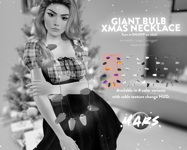 .Mars. - Giant Bulb Xmas Necklace - VER4
