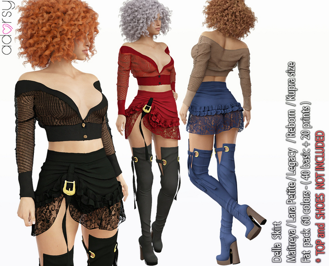 adorsy - Della Skirt Fatpack - Maitreya/Legacy-Nerido/Lara Petite/Kupra/Reborn-Juicy