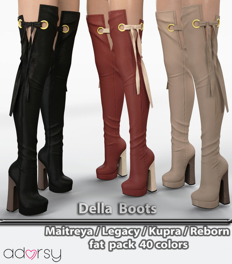 adorsy - Della Boots Fatpack - Maitreya/Legacy-Nerido/Lara Petite/Kupra/Reborn-Juicy