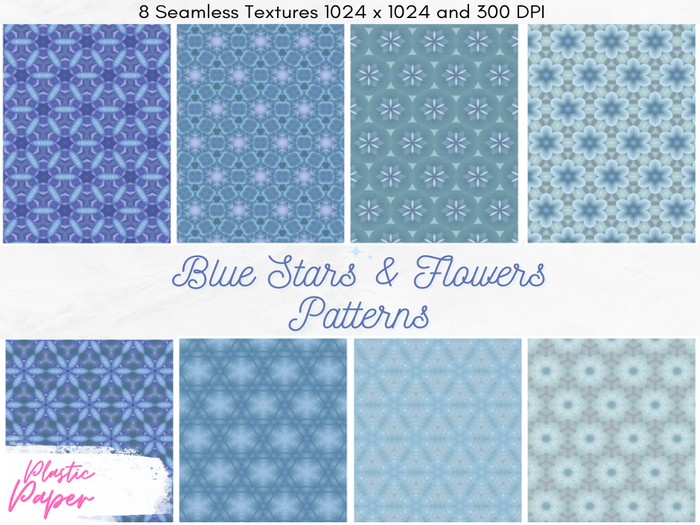 Blue Stars & Flowers Textures FULL PERMS