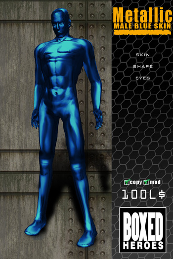 Male Metallic Skin(BLUE) - BOXED HEROES