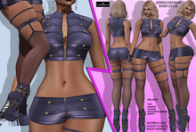 **JESSICA MONHAR BLUE BIKER STYLE COMPLET OUTFIT**