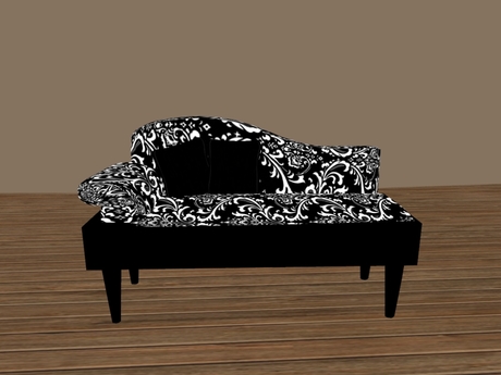 Second Life Marketplace Cly Chaise Lounge Black White Cly Chaise Lounge