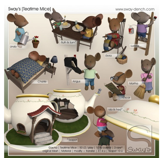 Sway's [Teatime Mice] Teapot RARE