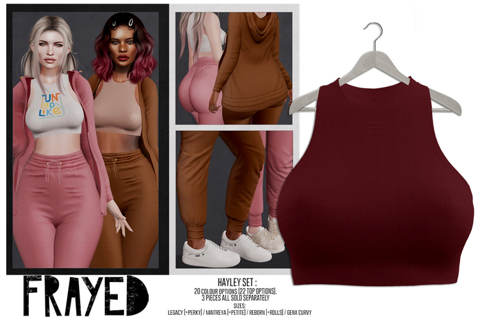 Frayed - Hayley Top - Burgundy