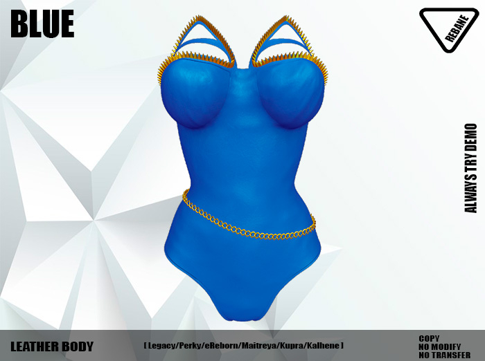 Rebane. Leather Body. Blue.(Legacy,Perky,Kupra,eReborn,Kalhene,Maitreya)