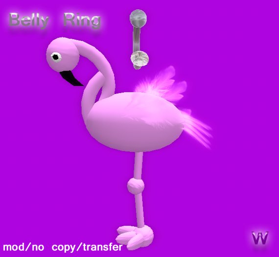~WC~ Belly Ring "Flamingo"