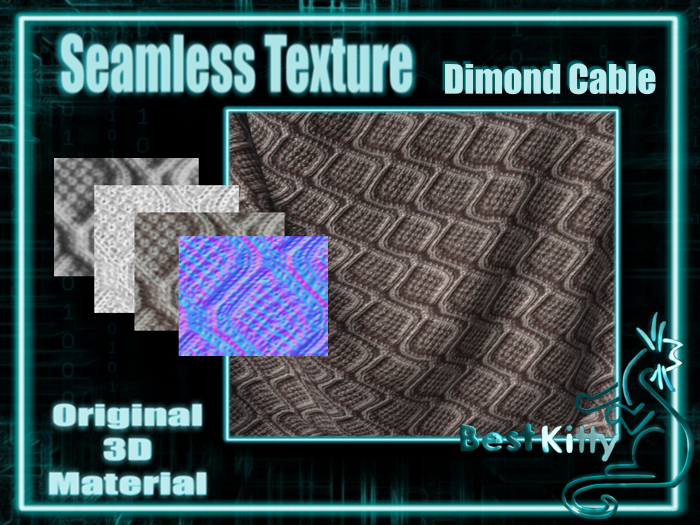 Best Kitty Seamless 3D Textures and Materials: Dimond Cable Knit