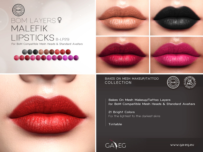 [GA.EG] Lipsticks - B-LP29 Malefik - BOM [SL]