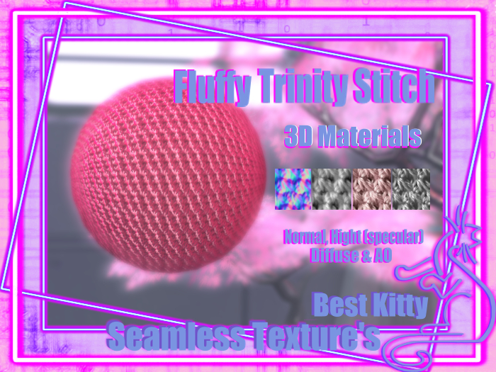 Best Kitty Seamless 3D Textures and Materials: Fluffy Trinity Stitch