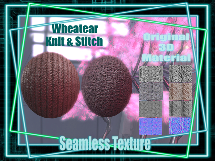 Best Kitty Seamless 3D Textures and Materials:  Wheatear Knit and Stitch