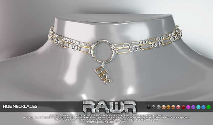 RAWR! Hoe Necklaces - Includes RLV (add me)