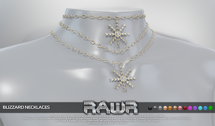 RAWR! Blizzard Necklaces Includes RLV  (add me)