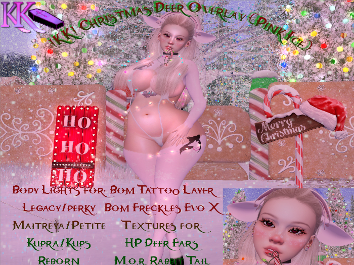 !KK! Christmas Deer Overlay Pink Ice