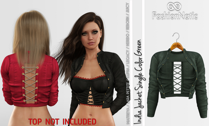 India Jacket Green - Maitreya, Lara Petite, Kupra Original, Legacy, Nerido, Reborn, Juicy - FashionNatic