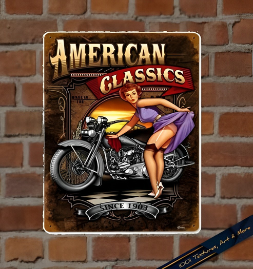American Classic Pin Up Wall Sign - Full Perm