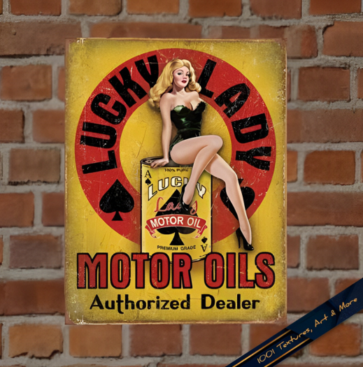 Motor Oil Pin Up Wall Sign - Full Perm