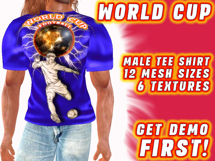  *ART'S WORLD CUP Tee Shirt *- 12 SIZES - 6 TEXTURES