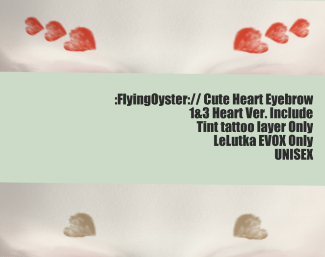:FlyingOyster:// Cute Heart Eyebrow (add